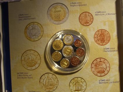 Die ersten Euromützen als Applikatioen 2022 San Marino